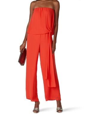Krisa Tie Front Strapless Jumpsuit
